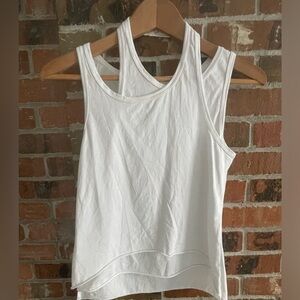 Kate Hewko White Not So Basic Tank Top